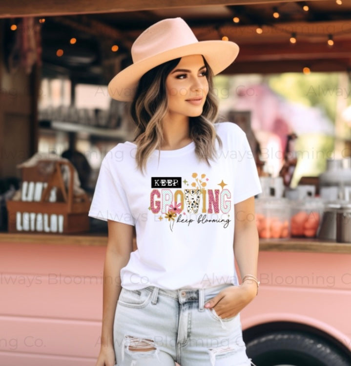 Bella+Canvas Keep Growing Keep Blooming Tee