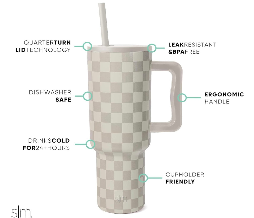 Simple Modern Trek Tumbler 40 oz Checkmate