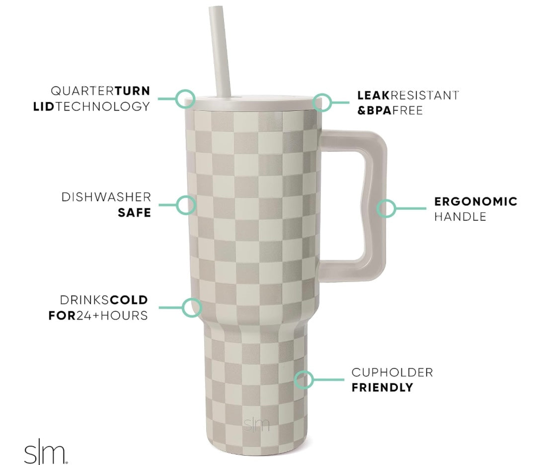 Simple Modern Trek Tumbler 40 oz Checkmate