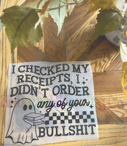I Checked My Receipts…
