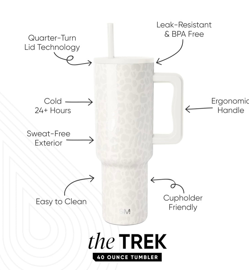Simple Modern Trek Tumbler 40 oz Cream Leopard