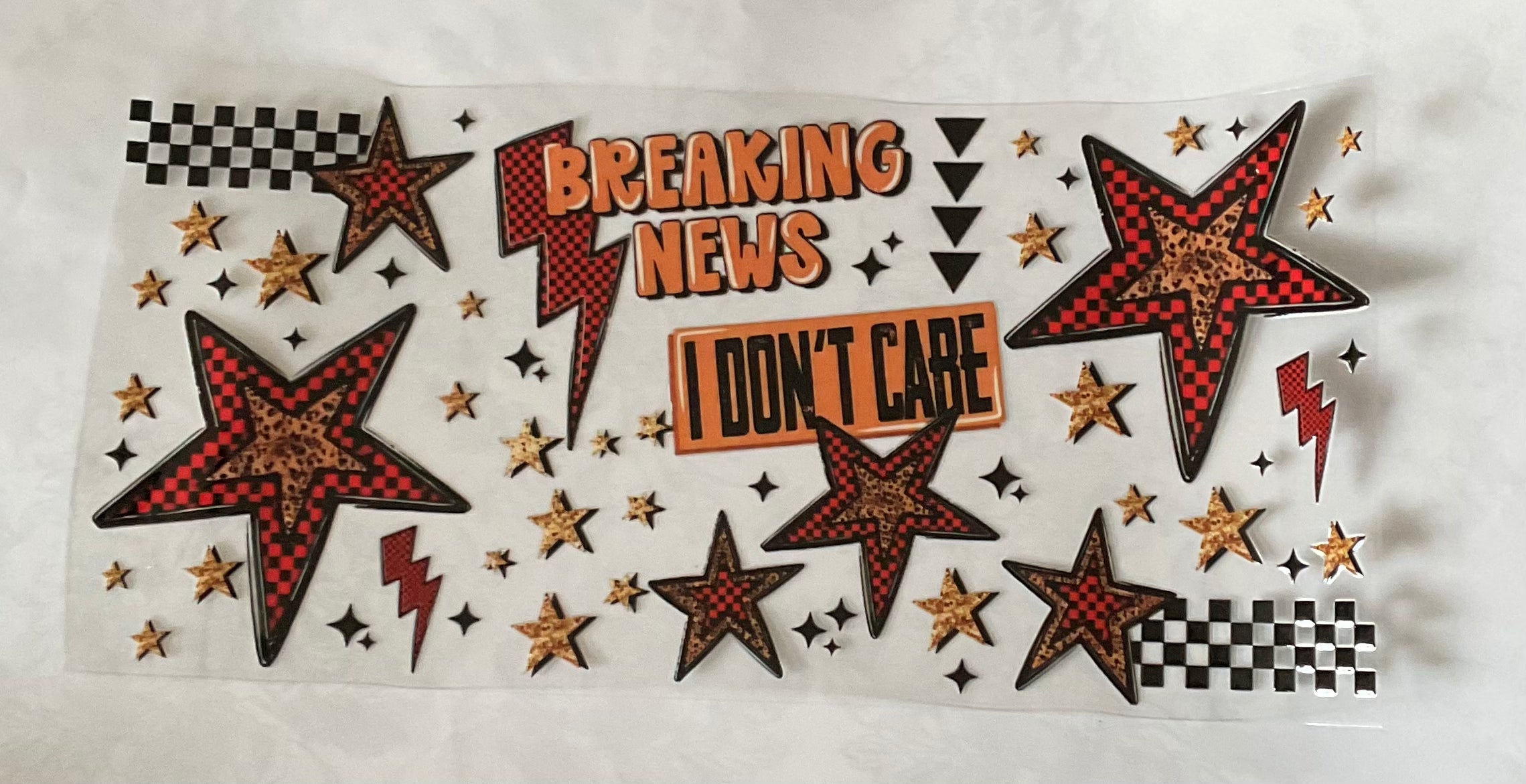 Breaking News I Don’t Care Cup Decal