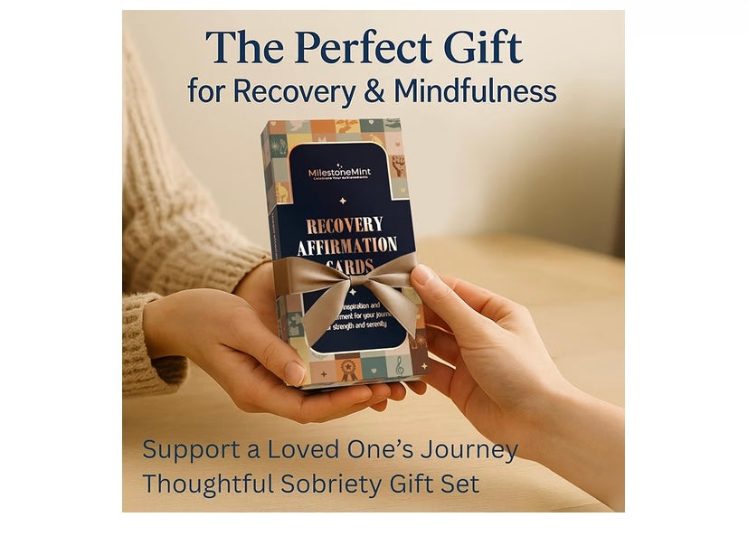 Recovery & Sobriety Affirmation Card Deck 50 Pack Double Sided