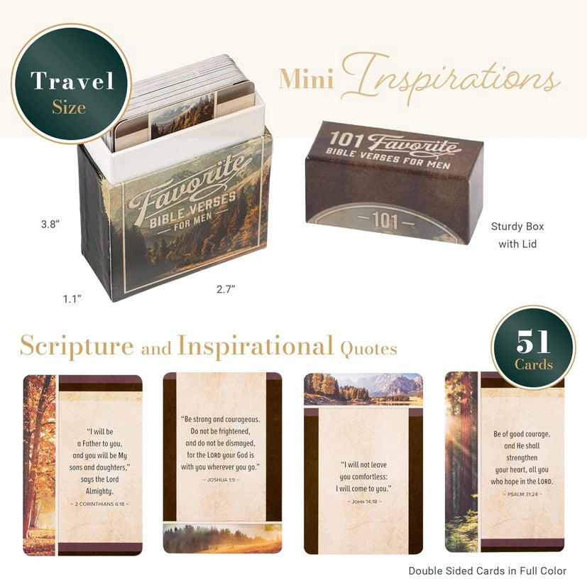 101 Favorite Bible Verses For Men 51 Pack (Double Sided)