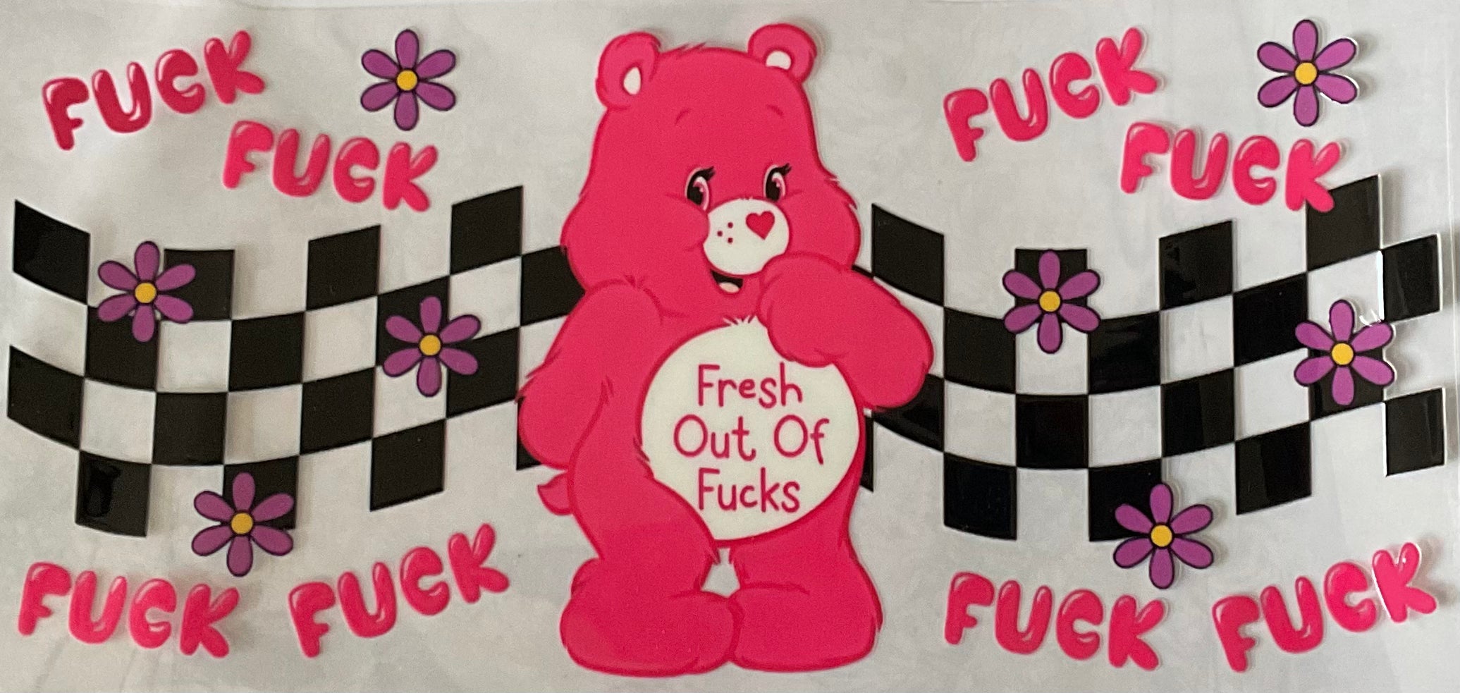 Pink Care Bear Fresh Out Of Fucks Cup Decal