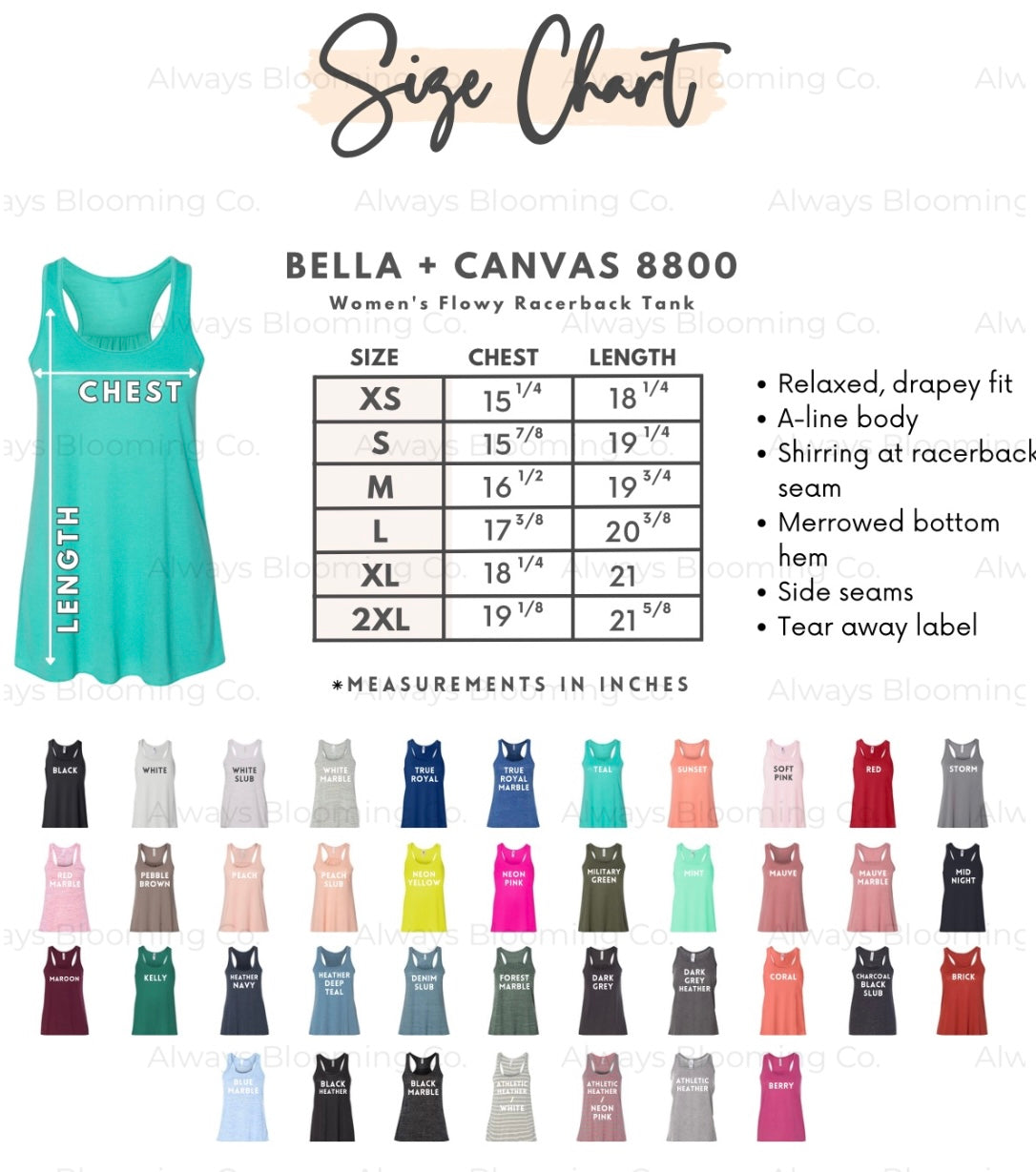 Bella+Canvas Keep Blooming Pre-Printed Women’s Racerback Tank