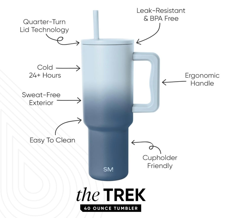 Simple Modern Trek Tumbler 40 oz Stormy Skies