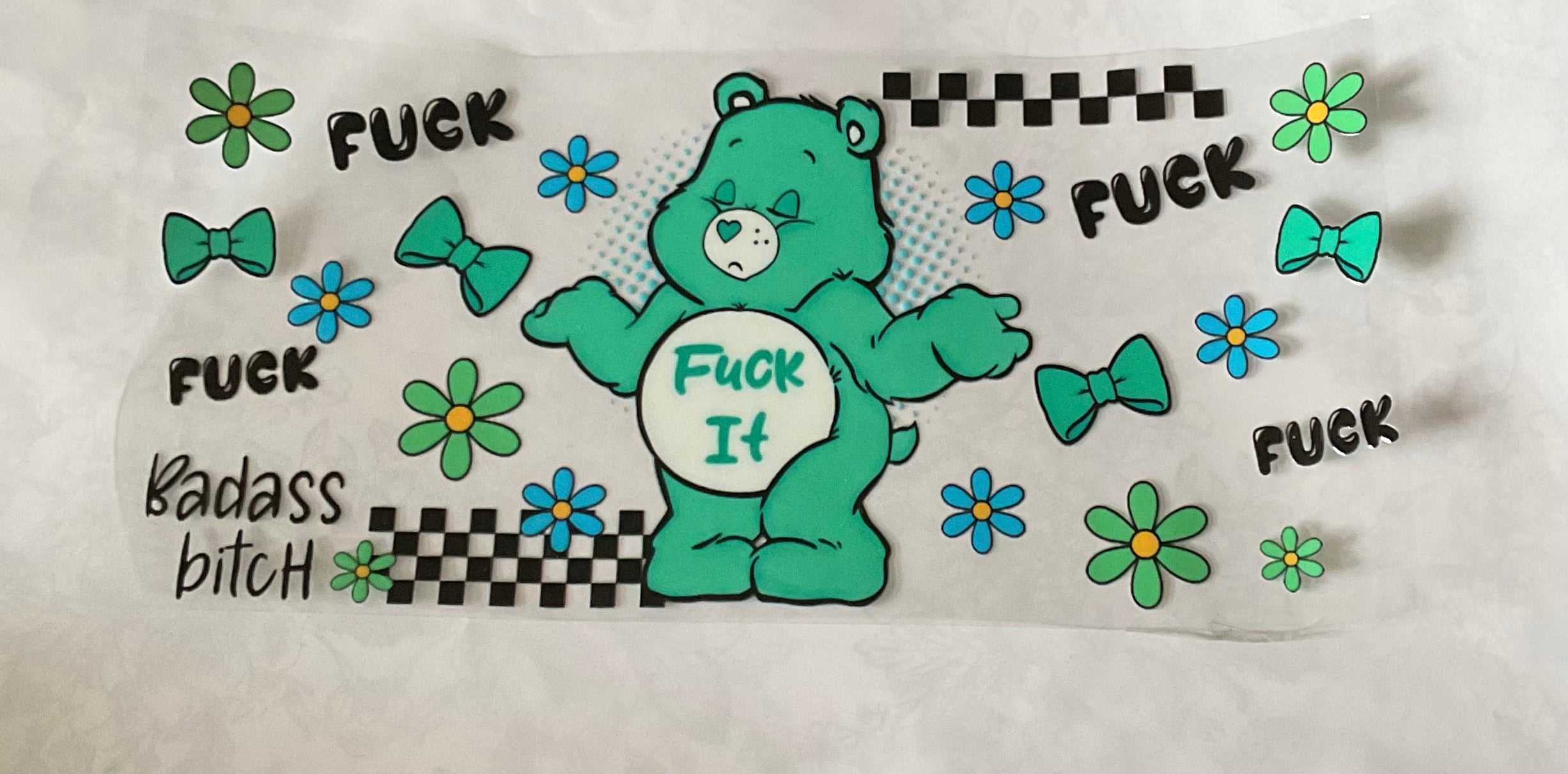 Green Care Bear Fuck It Cup Decal