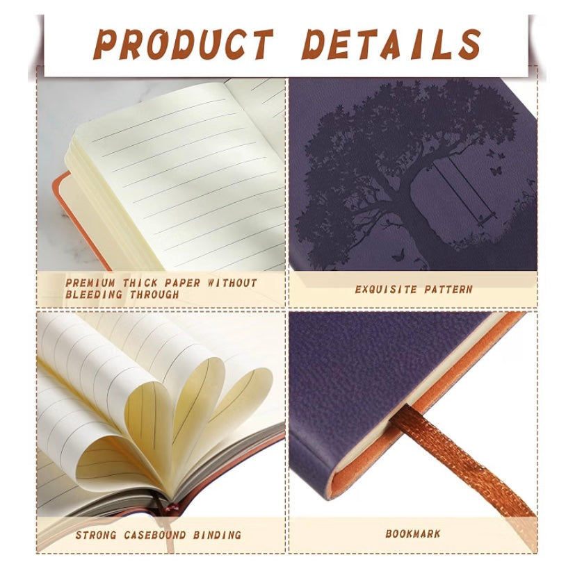 Leather Tree Travel Size Journal 5.7 x 3.7 Inches