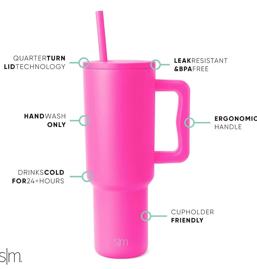 Simple Modern Trek Tumbler 40 oz Raspberry