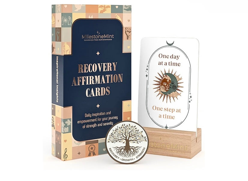Recovery & Sobriety Affirmation Card Deck 50 Pack Double Sided