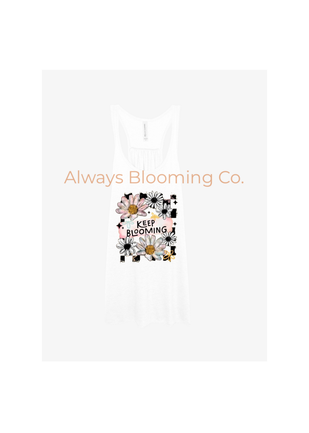 Bella+Canvas Keep Blooming Pre-Printed Women’s Racerback Tank