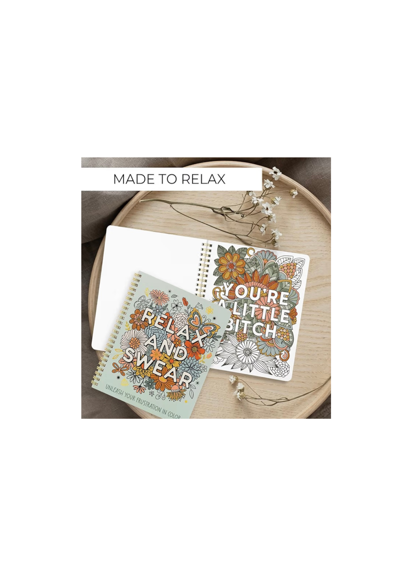 Relax & Swear Adult Spiral Bound Coloring Book