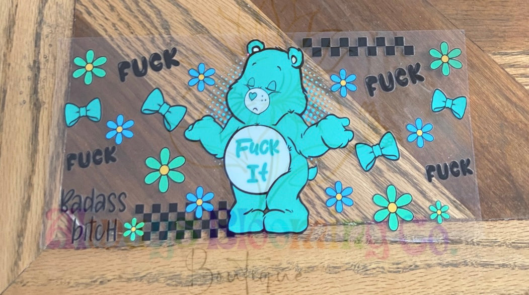 Green Care Bear Fuck It Cup Decal