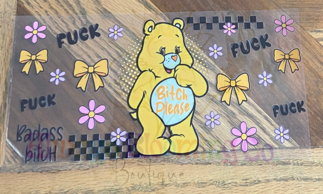 Yellow Care Bear Bitch Please Cup Decal